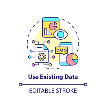 Use existing data concept icon Stock Illustration
