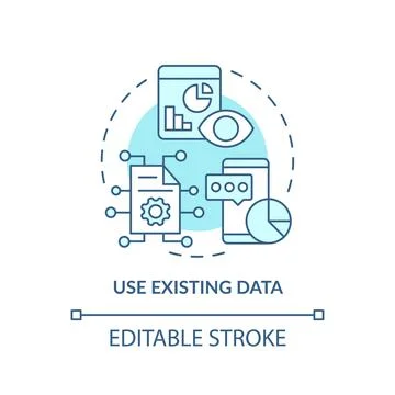 Use existing data turquoise concept icon Stock Illustration