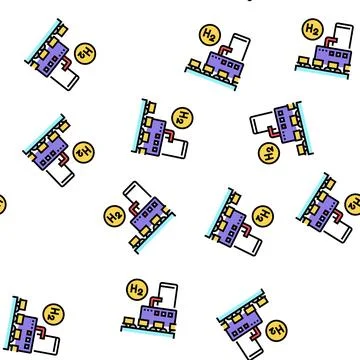 Use in food industry hydrogen vector seamless pattern Stock Illustration