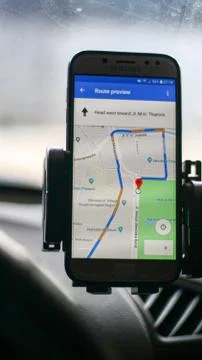 Use the global positioning system Stock Photos