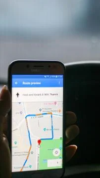 Use the global positioning system Stock Photos