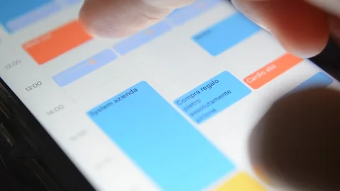 Use google phone calendar app for planning year. iphone calendar. Video stock 297844009