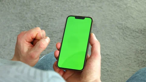 Use green screen for copy space close up. Chroma key mock-up Video stock 232857630