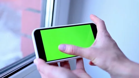 Use green screen for copy space closeup Stock Footage 235883354