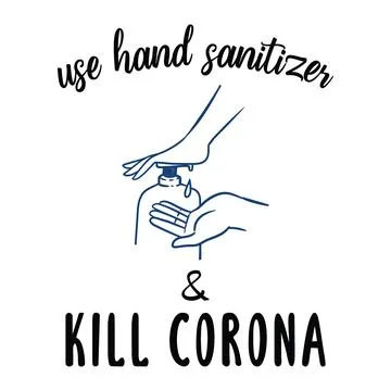 Use hand something and kill coroan typography t shirt design, tee print Stock Illustration