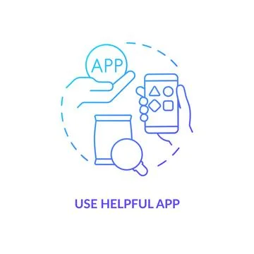 Use helpful app blue gradient concept icon イラスト素材