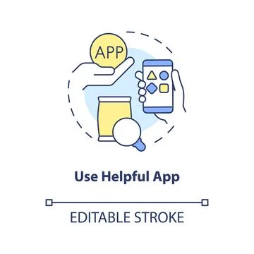 Use helpful app concept icon 스톡 일러스트