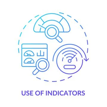 Use of indicators blue gradient concept icon 스톡 일러스트