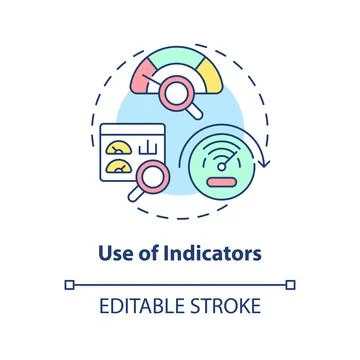 Use of indicators concept icon Stock Illustration