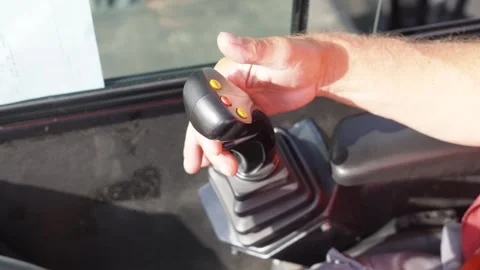 Use an industrial joystick Stock Footage 337523884