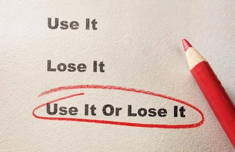 Use it or lose it pencil Stock Photos