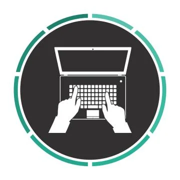 Use laptop computer symbol 스톡 일러스트