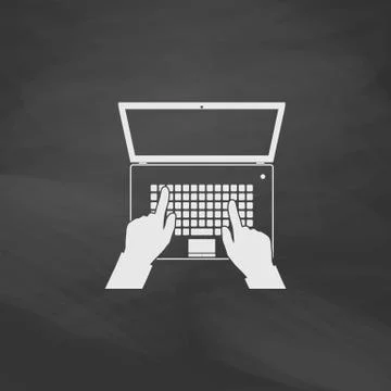 Use laptop computer symbol Illustrazione stock