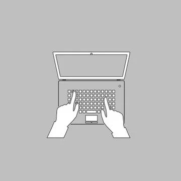 Use laptop computer symbol Illustrazione stock