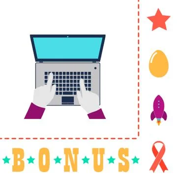Use laptop computer symbol 스톡 일러스트