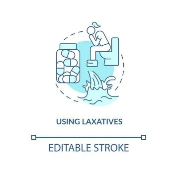 Use laxatives turquoise concept icon Stock Illustration