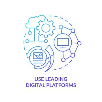 Use leading digital platforms blue gradient concept icon Stock Illustration