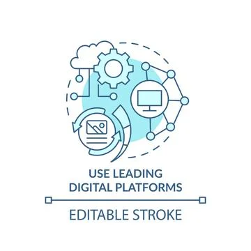 Use leading digital platforms turquoise concept icon イラスト素材