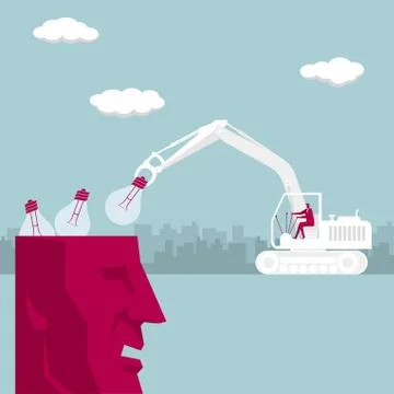 Use a loader to load the bulb into the brain. Stock Illustration