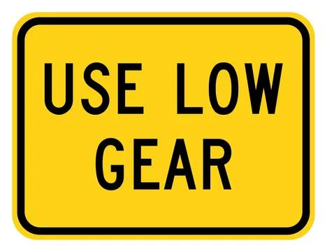 Use low gear plaque, W7-2P, US road sign Stock Illustration