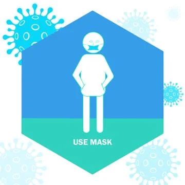 Use Mask to prevent different virus Stock Illustration