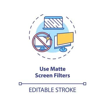 Use matte screen filters concept icon 스톡 일러스트