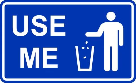 Use me dustbin sign. Illustrazione stock