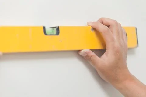 Use of the measuring tool Foto stock