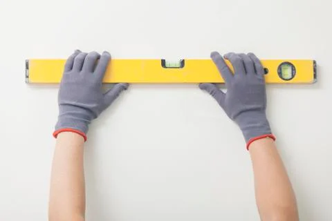 Use of the measuring tool Foto stock