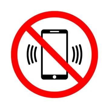 The use of a mobile phone is prohibited Stock Illustration