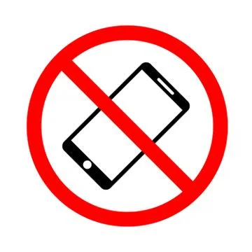 The use of a mobile phone is prohibited Stock Illustration
