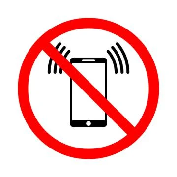 The use of a mobile phone is prohibited Stock Illustration