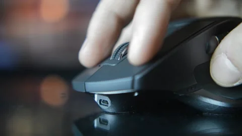 Use mouse for computer work. ergonomic wireless mouse technology. Stock-Footage 234873605