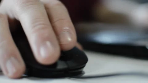 Use mouse for laptop work. work on laptop keyboard and ergonomic mouse. Stock-Footage 234498813