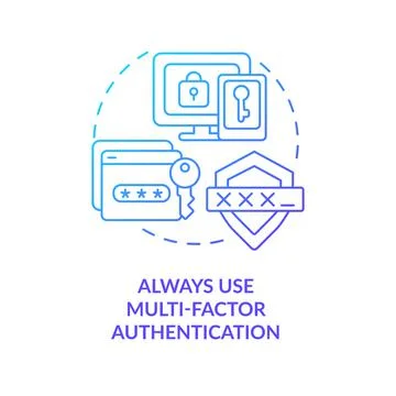 Use multi-factor authentication blue gradient concept icon Stock Illustration