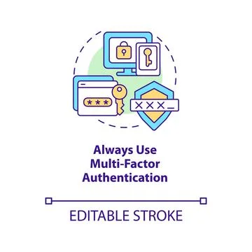 Use multi-factor authentication concept icon 库存插图