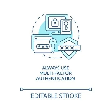 Use multi-factor authentication turquoise concept icon Stock-Illustration