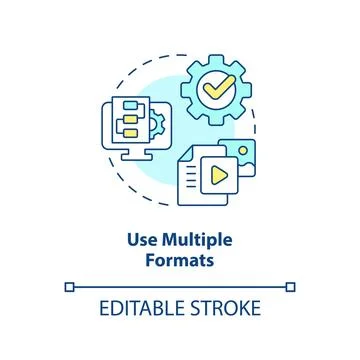 Use multiple formats concept icon Stock Illustration