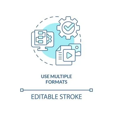 Use multiple formats turquoise concept icon Illustrazione stock