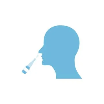 Use of nasal spray Stock Illustration