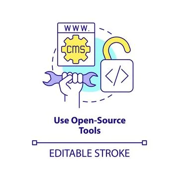 Use open-source tools concept icon Stock Illustration
