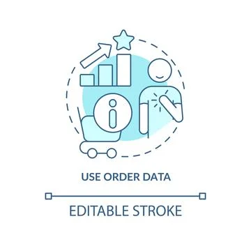 Use order data turquoise concept icon Stock Illustration