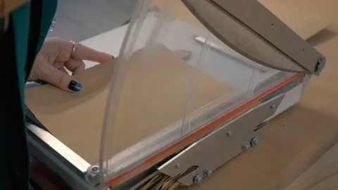 Use Paper Cutter Stock Footage 97636239