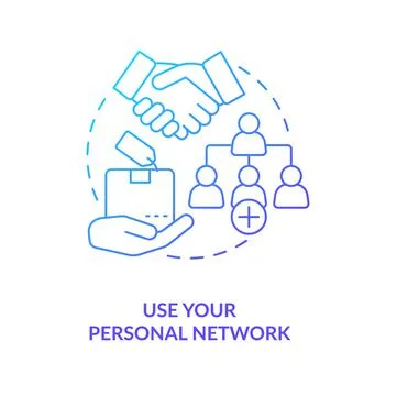 Use personal network blue gradient concept icon Stock Illustration