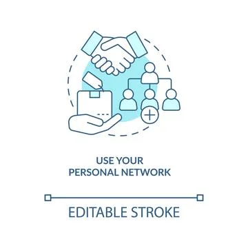 Use personal network turquoise concept icon Stock Illustration