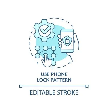 Use phone lock pattern turquoise concept icon 库存插图