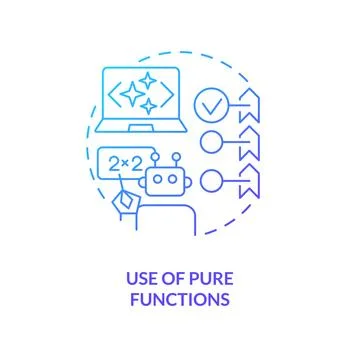 Use of pure functions blue gradient concept icon Illustrazione stock