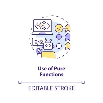Use of pure functions concept icon Illustrazione stock