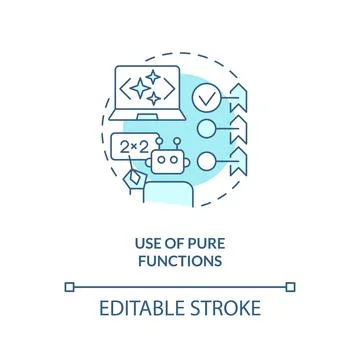Use of pure functions turquoise concept icon 库存插图