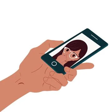 Use smartphone to communicate around the world. Smartphone functions and grea Stock Illustration